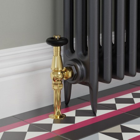 Jaguar Angled Radiator Valves - Polished Brass