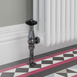 Jaguar Angled Radiator Valves - Black Nickel - Insitu