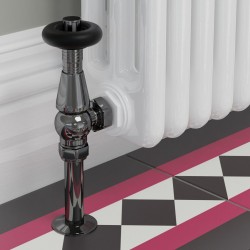 Jaguar Angled Radiator Valves - Black Nickel - Insitu
