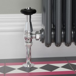 Jaguar Angled Radiator Valves - Chrome - Insitu