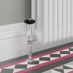 Jaguar Angled Radiator Valves - Chrome - Insitu
