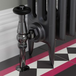 Jaguar Angled Radiator Valves - Black Nickel - Insitu