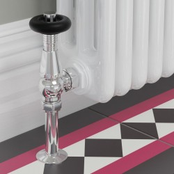 Jaguar Angled Radiator Valves - Chrome - Insitu