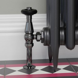Jaguar Angled Radiator Valves - Black Nickel - Insitu