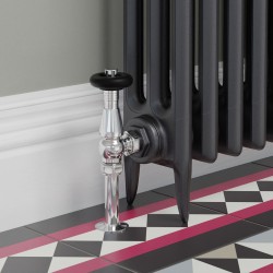 Jaguar Angled Radiator Valves - Chrome - Insitu