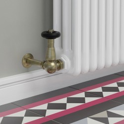Jaguar Corner Radiator Valves - Antique Brass - Insitu