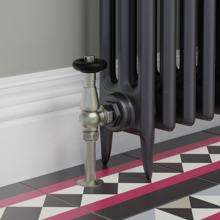 Jaguar Angled Radiator Valves - Brushed Nickel