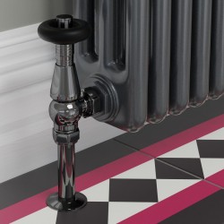 Jaguar Angled Radiator Valves - Black Nickel - Insitu
