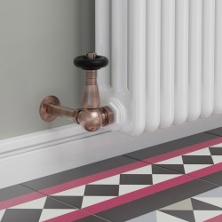 Jaguar Corner Radiator Valves - Antique Copper - Insitu