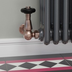 Jaguar Corner Radiator Valves - Antique Copper - Insitu