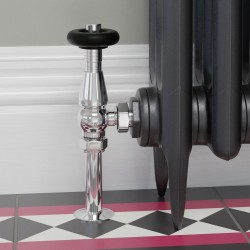 Jaguar Angled Radiator Valves - Chrome - Insitu