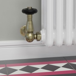 Jaguar Corner Radiator Valves - Antique Brass - Insitu