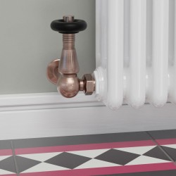 Jaguar Corner Radiator Valves - Antique Copper - Insitu