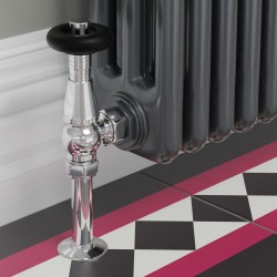 Jaguar Angled Radiator Valves - Chrome - Insitu