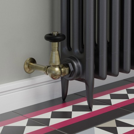 Jaguar Corner Radiator Valves - Antique Brass