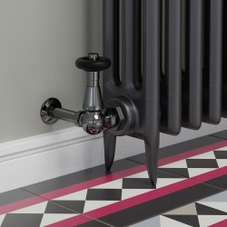 Jaguar Corner Radiator Valves - Black Nickel - Insitu