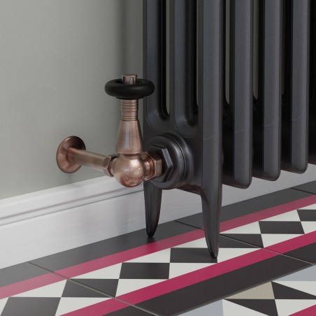 Jaguar Corner Radiator Valves - Antique Copper