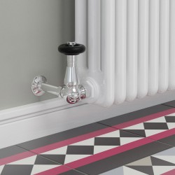 Jaguar Corner Radiator Valves - Chrome - Insitu