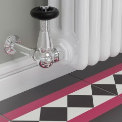 Jaguar Corner Radiator Valves - Chrome - Insitu