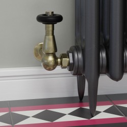 Jaguar Corner Radiator Valves - Antique Brass - Insitu
