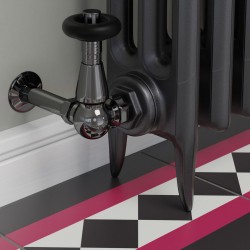 Jaguar Corner Radiator Valves - Black Nickel - Insitu