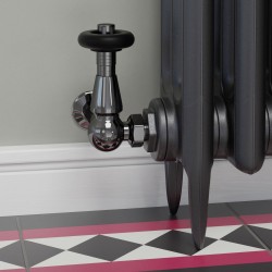 Jaguar Corner Radiator Valves - Black Nickel - Insitu