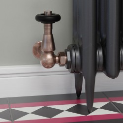 Jaguar Corner Radiator Valves - Antique Copper - Insitu