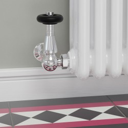 Jaguar Corner Radiator Valves - Chrome - Insitu