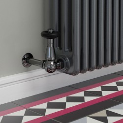 Jaguar Corner Radiator Valves - Black Nickel - Insitu