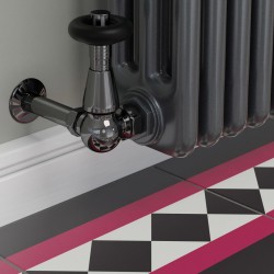 Jaguar Corner Radiator Valves - Black Nickel - Insitu