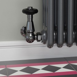 Jaguar Corner Radiator Valves - Black Nickel - Insitu