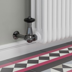 Jaguar Corner Radiator Valves - Black Nickel - Insitu