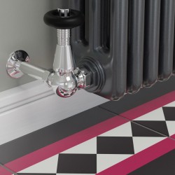 Jaguar Corner Radiator Valves - Chrome - Insitu