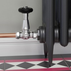 Jaguar Straight Radiator Valves - Chrome - Insitu