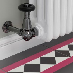 Jaguar Corner Radiator Valves - Black Nickel - Insitu