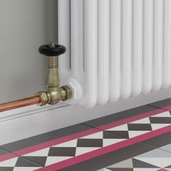 Jaguar Straight Radiator Valves - Antique Brass - Insitu
