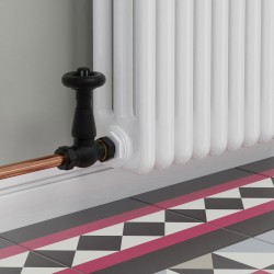 Jaguar Straight Radiator Valves - Textured Black - Insitu