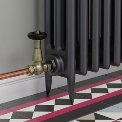 Jaguar Straight Radiator Valves - Antique Brass - Insitu