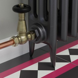 Jaguar Straight Radiator Valves - Antique Brass - Insitu