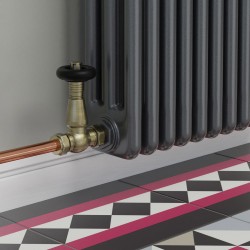 Jaguar Straight Radiator Valves - Antique Brass - Insitu