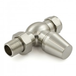 Jaguar Straight Radiator Valves - Brushed Nickel