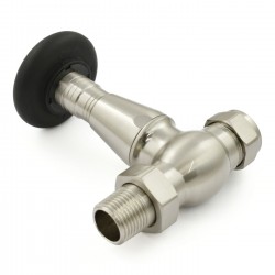 Jaguar Straight Radiator Valves - Brushed Nickel