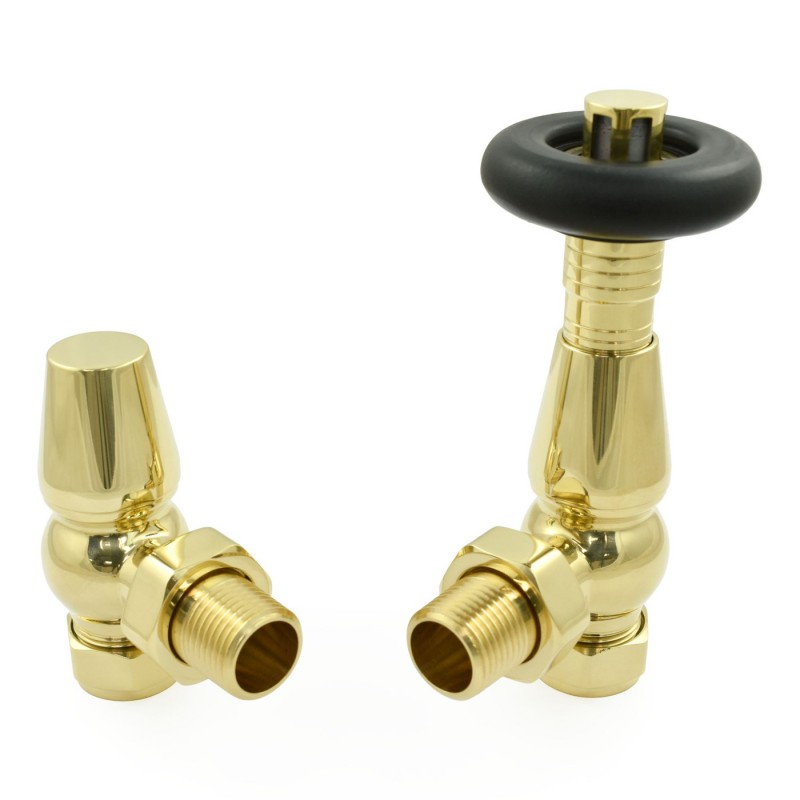 Jaguar Angled Radiator Valves - Unlacquered Brass Jaguar Angled Radiator Valves - Unlacquered Brass