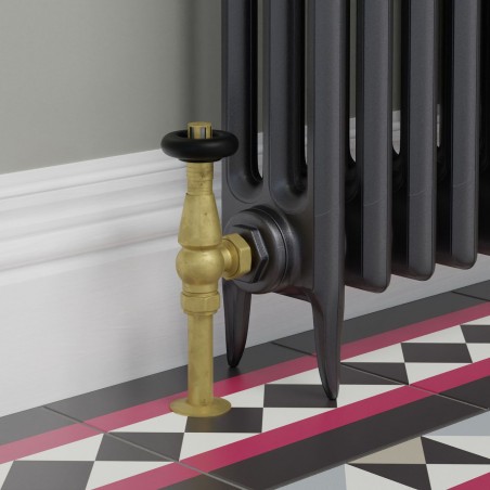 Jaguar Angled Radiator Valves - Unlacquered Brass