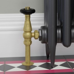 Jaguar Angled Radiator Valves - Unlacquered Brass - Insitu