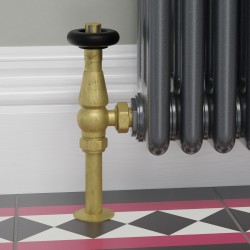 Jaguar Angled Radiator Valves - Unlacquered Brass - Insitu
