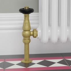 Jaguar Angled Radiator Valves - Unlacquered Brass - Insitu