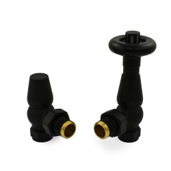Jaguar Angled Radiator Valves - Textured Black