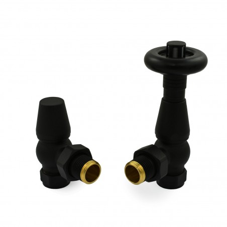 Jaguar Angled Radiator Valves - Textured Black