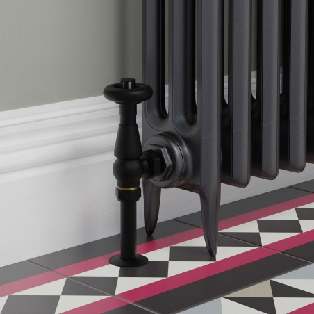 Jaguar Angled Radiator Valves - Textured Black